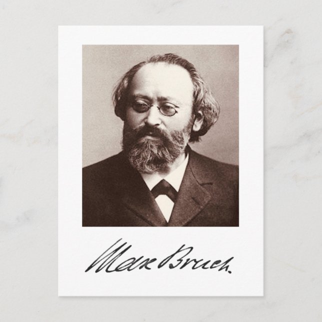 Max Bruch - signature Postcard (Front)