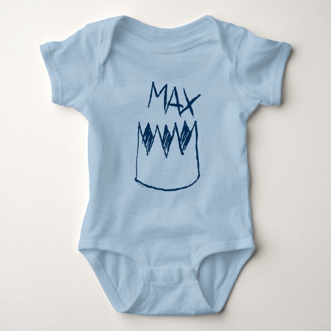 Max & Crown Sketch Baby Bodysuit (Front)