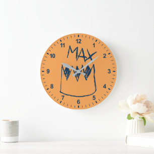 Max & Crown Sketch Large Clock