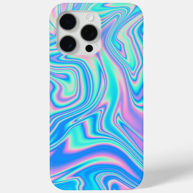 Max Dreamy Neon Swirls iPhone 15 Pro Coque (Verso)
