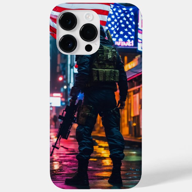 Max Housse Coque pour soldat américain iPhone 14 Pro M (Verso)