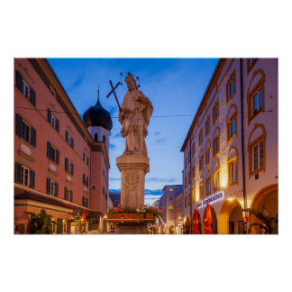 Max-Josefs-Platz and Nepumukbrunnen at dusk Poster