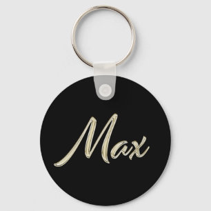 Max Name whitegold Button Schlüsselanhänger Keychain