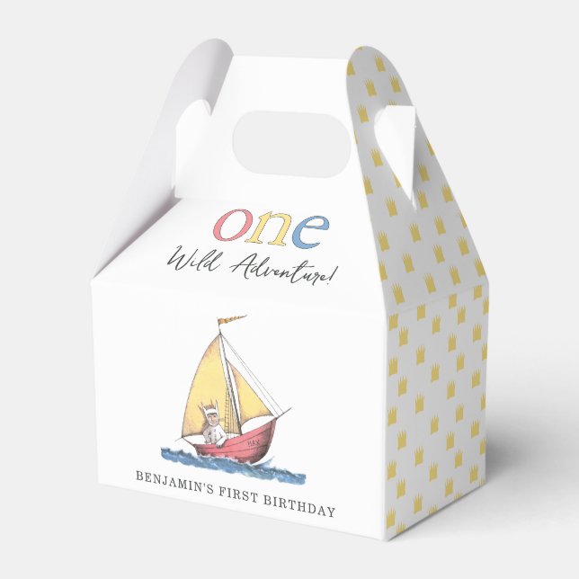Max | One Wild Adventure 1st Birthday  Favor Box (Front Side)