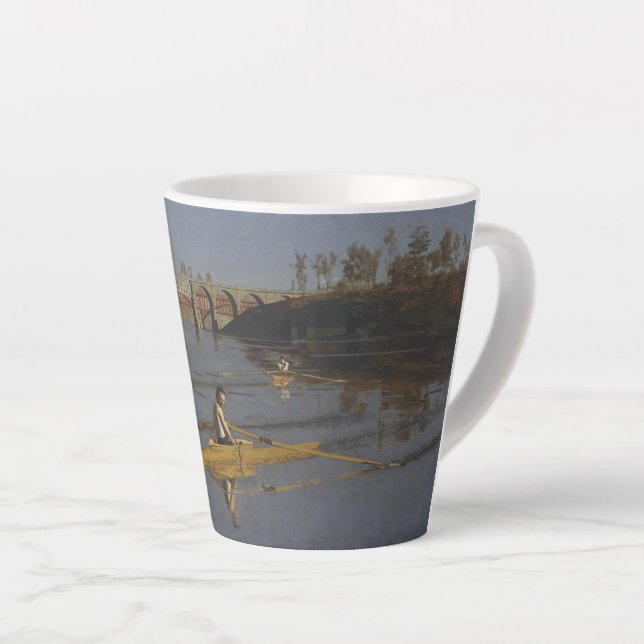 Max Schmitt in a Single Scull-Thomas Eakins Small Latte Mug (Right Angle)