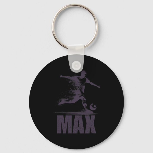 Max Soccer Boys Personalized First Name Max T Shir Keychain (Front)