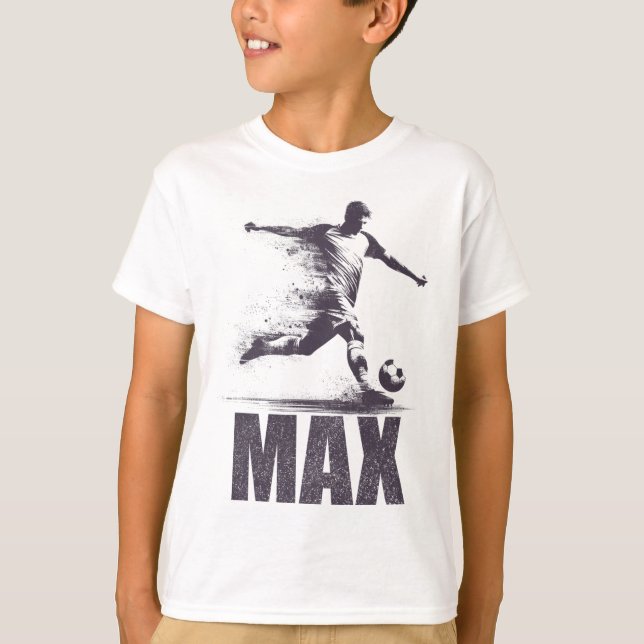 Max Soccer Boys Personalized First Name Max  T-Shirt (Front)