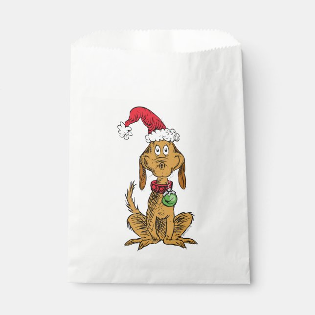 Max the Dog in Santa Hat Favour Bag (Front)