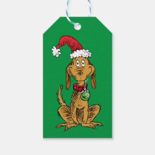 Max the Dog in Santa Hat Gift Tags