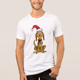 Max the Dog in Santa Hat Tri-Blend Shirt