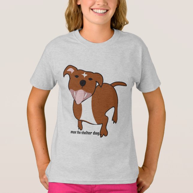 Max the Shelter Dog Big & Happy Tee (Front)
