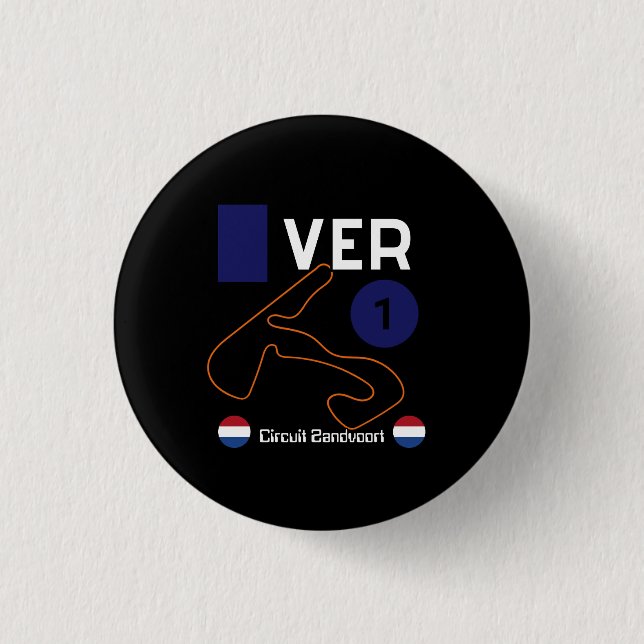 Max Verstappen, Circuit Zandvoort, formula 1 1 Inch Round Button (Front)