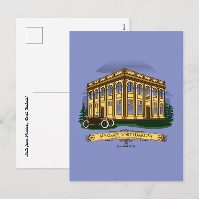 Maxbass Historic Town Square Postcard (Front/Back)
