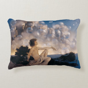 Maxfield Parrish Air Castles 1904 Vintage Fantasy  Accent Pillow
