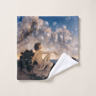 Maxfield Parrish Air Castles 1904 Vintage Fantasy  Bath Towel Set