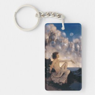 Maxfield Parrish Air Castles 1904 Vintage Fantasy  Keychain