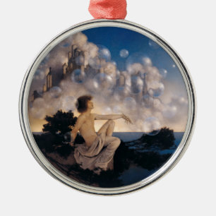 Maxfield Parrish Air Castles 1904 Vintage Fantasy  Metal Ornament
