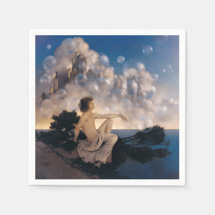 Maxfield Parrish Air Castles 1904 Vintage Fantasy Napkin