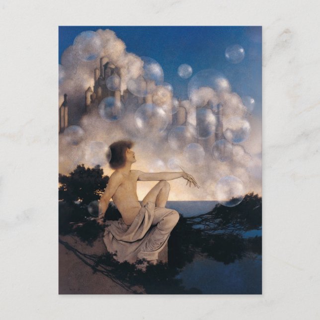 Maxfield Parrish Air Castles 1904 Vintage Fantasy  Postcard (Front)