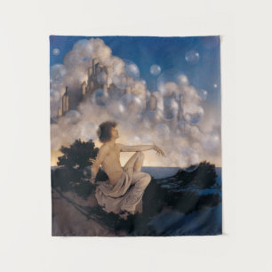 Maxfield Parrish Air Castles 1904 Vintage Fantasy  Tapestry