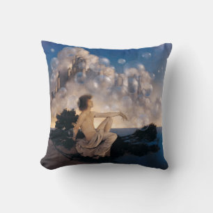 Maxfield Parrish Air Castles 1904 Vintage Fantasy  Throw Pillow