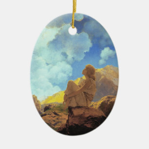 Maxfield Parrish Morning 1922 Cloud Blue Fine Art Ceramic Ornament