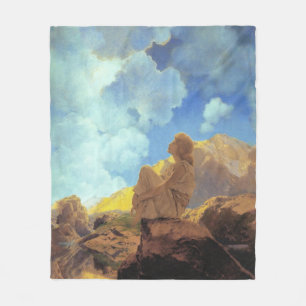 Maxfield Parrish Morning 1922 Cloud Blue Fine Art Fleece Blanket