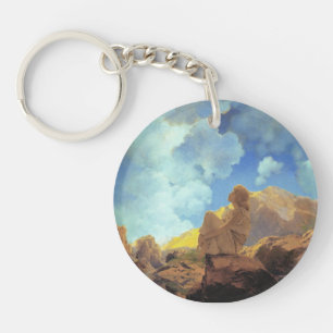 Maxfield Parrish Morning 1922 Cloud Blue Fine Art Keychain