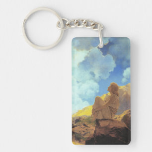 Maxfield Parrish Morning 1922 Cloud Blue Fine Art Keychain