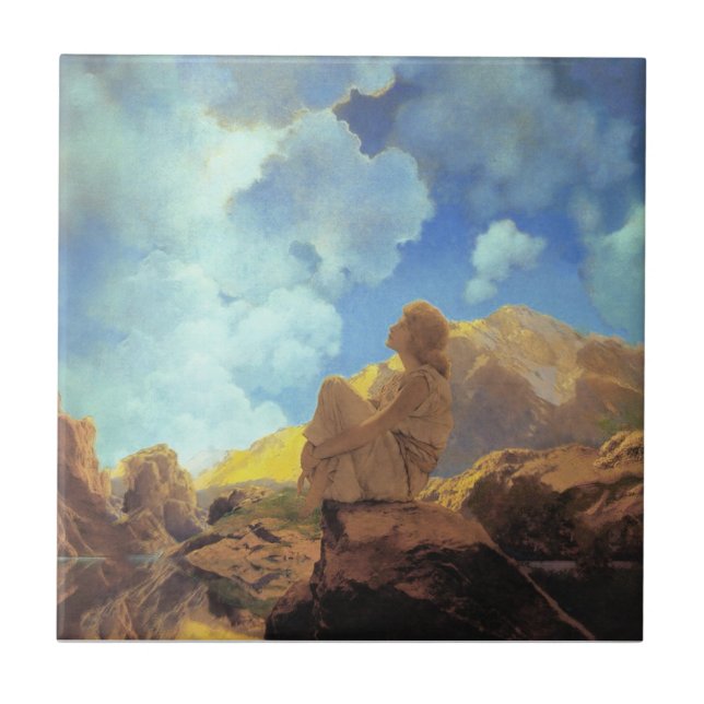 Maxfield Parrish Morning 1922 Cloud Blue Fine Art Tile (Front)
