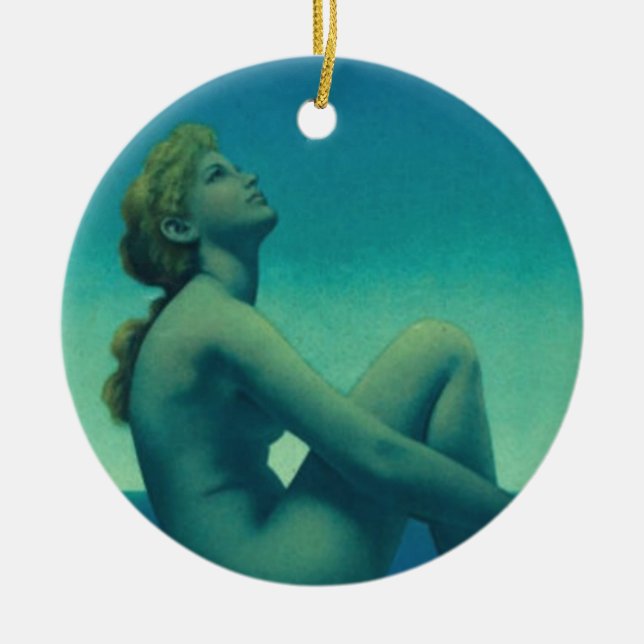 Maxfield Parrish Stars Ceramic Ornament (Front)