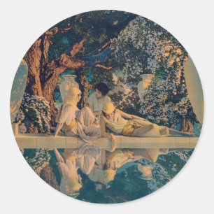 Maxfield Parrish The Garden of Allah 1918 Fine Art Classic Round Sticker