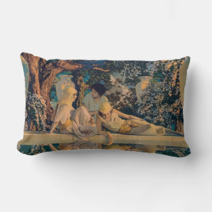 Maxfield Parrish The Garden of Allah 1918 Fine Art Lumbar Pillow