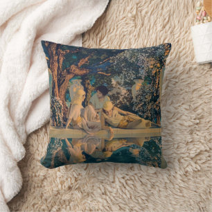Maxfield Parrish The Garden of Allah 1918 Fine Art Throw Pillow