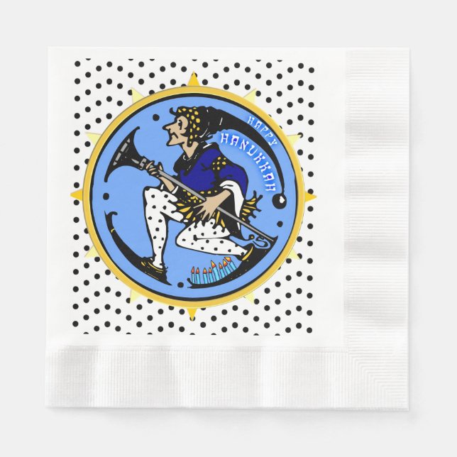 Maxfield Parrish-y Hanukkah Elf Napkin (Front)