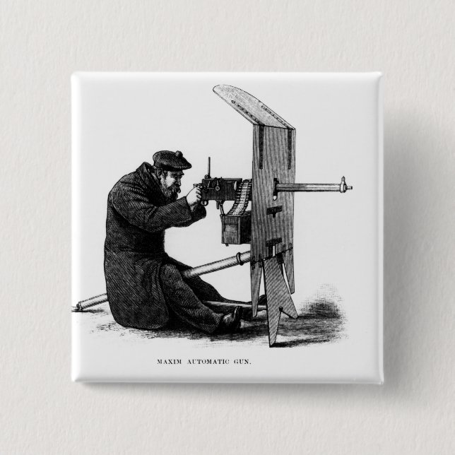 Maxim Automatic Gun 2 Inch Square Button (Front)