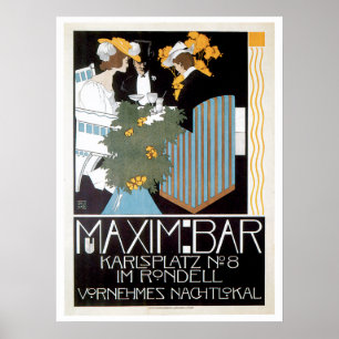 Maxim Bar Vintage Food Ad Art Poster