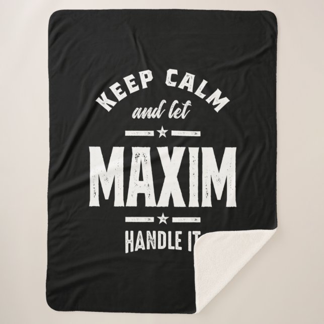 Maxim Personalized Name Birthday Sherpa Blanket (Front)