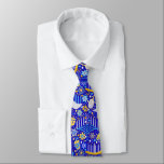 Maximal Hanukkah Tie<br><div class="desc">Colourful dreidels,  menorahs,  and stars on a rich blue background.</div>