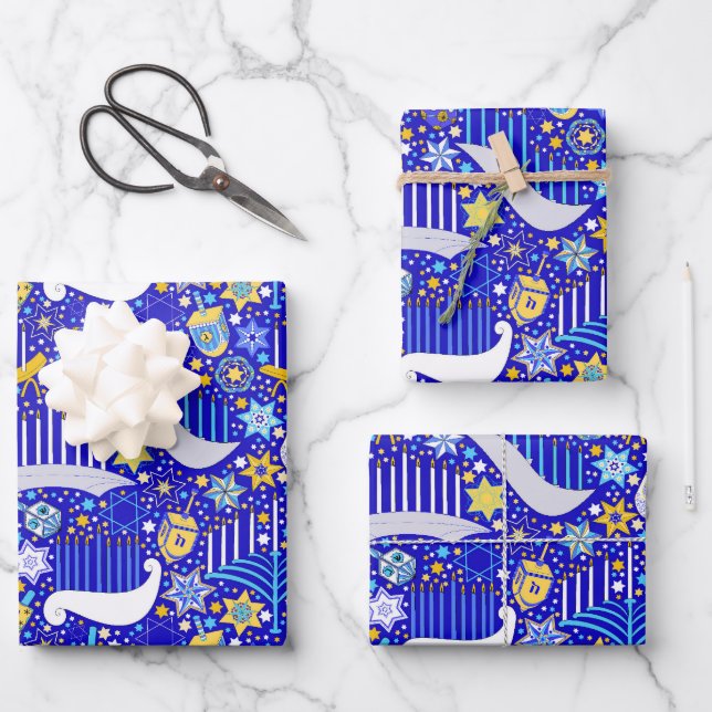 Maximal Hanukkah Wrapping Paper Sheet (Front)