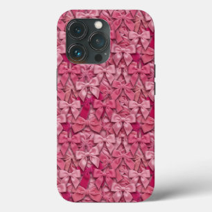 Maximalist 3D Pink Bows Coquette Pattern iPhone 13 Pro Case