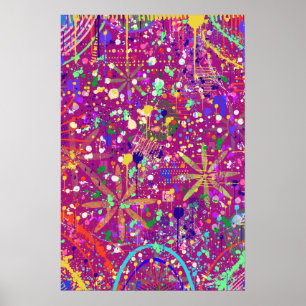 Maximalist Abstract in Bold Colour Poster