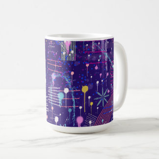 Maximalist Abstract on Purple Coffee Mug