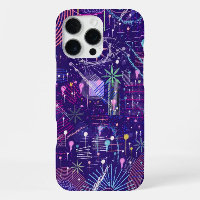 Maximalist Abstract on Purple iPhone Case (Back)