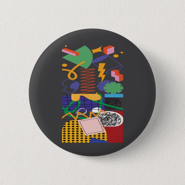 Maximalist Art Inspired Design  2 Inch Round Button (Front)