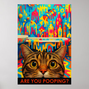 Maximalist Bathroom Wall Art, American Shorthair Poster