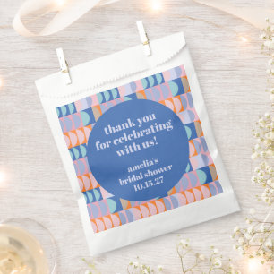 Maximalist Blue Purple Custom Bridal Shower Thank Favour Bag