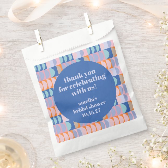 Maximalist Blue Purple Custom Bridal Shower Thank  Favour Bag (Clipped)