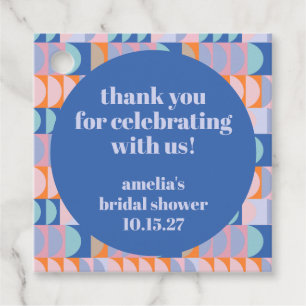 Maximalist Blue Purple Custom Bridal Shower Thank  Favour Tags