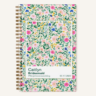 Maximalist Bridesmaid Wildflower Floral Pattern Notebook